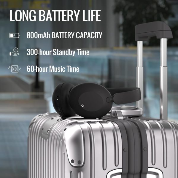 Active Noise Cancelling Headphones, 100H Playtime Headphones Wireless Bluetooth, Bluetooth Headphones with Microphone, Over Ear Wireless Headphones with Deep Bass,Fast Charging for Travel,Office,Home - Image 5