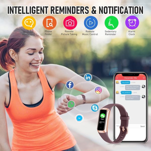 Fitness Tracker, Step Tracker for Sleep, 24/7 Heart Rate, Blood Oxygen Blood Pressure, Step Counter Watches with Android iOS, Activity Tracking Pedometer for Women Men - Image 6