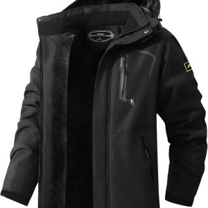 MAOYSSEN Men's Ski Jacket Warm Winter Snow Coat Waterproof Mountain Windbreaker Snowboarding Jacket Hooded for Hiking Traval
