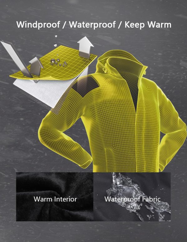MAOYSSEN Men's Ski Jacket Warm Winter Snow Coat Waterproof Mountain Windbreaker Snowboarding Jacket Hooded for Hiking Traval - Image 4