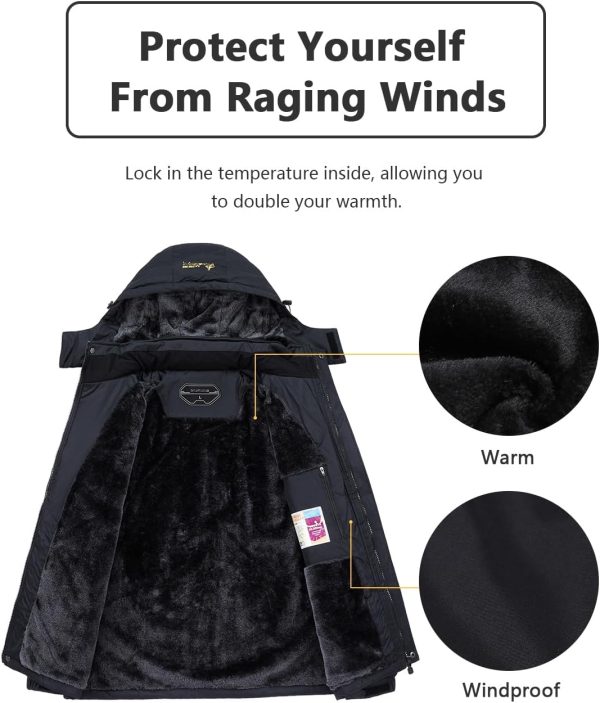 MAOYSSEN Men's Ski Jacket Warm Winter Snow Coat Waterproof Mountain Windbreaker Snowboarding Jacket Hooded for Hiking Traval - Image 5