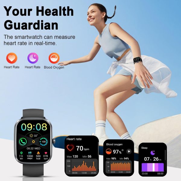 Smart Watch(Answer/Make Call), 1.91" Smartwatch for Men Women,2025 Fitness Watch with 110+ Sport Modes, Fitness Activity Tracke with Pedometer/Sleep Monitor/Heart Rate/IP68 Waterproof, for Android iOS - Image 5